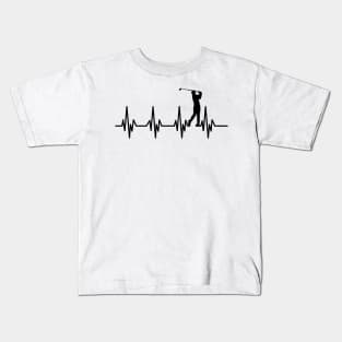 Golfer Men Heartbeat Kids T-Shirt